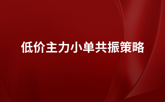 低价主力小单共振策略
