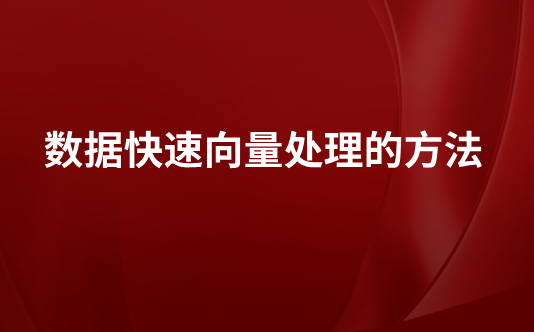 数据快速向量处理的方法